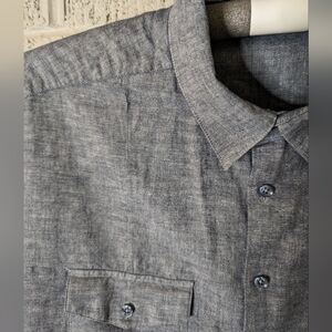 Linen blend Island shirt - heathered blue